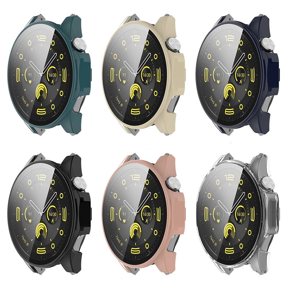 Защитный чехол из ПК + закаленного стекла для Huawei Watch GT4 46 мм 41 мм, полноэкранный защитный чехол-бампер