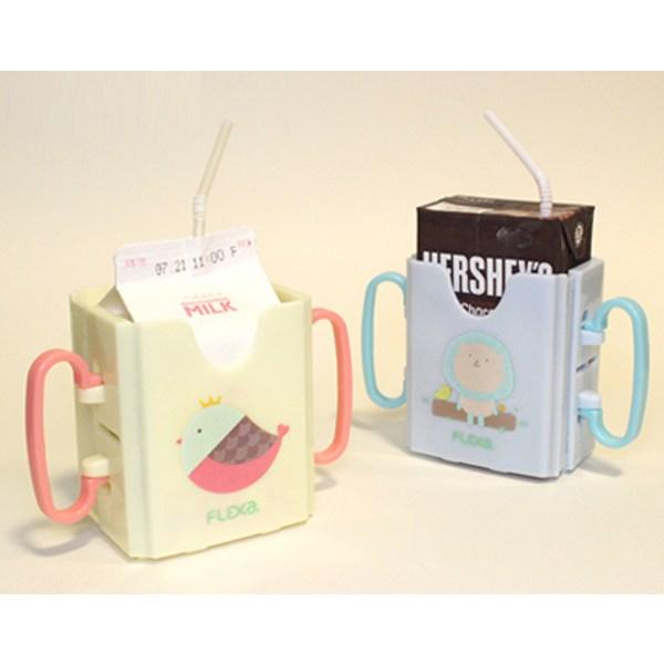 Flexa Milk Case Set of 2, Yellow Bird, Blue Lion, 1 Set