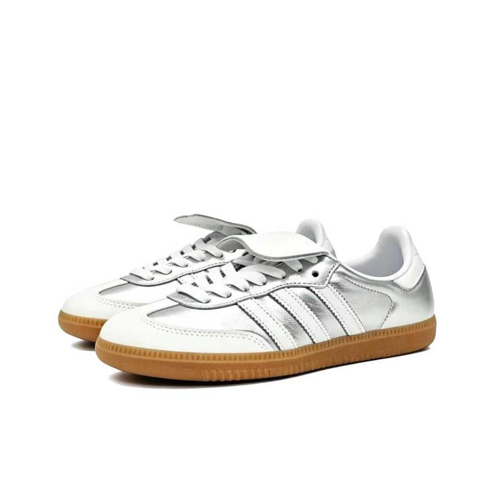 Adidas Originals Samba LT Leather Low top Skateboard Shoes Unisex Silver White IG4279(Team768-)