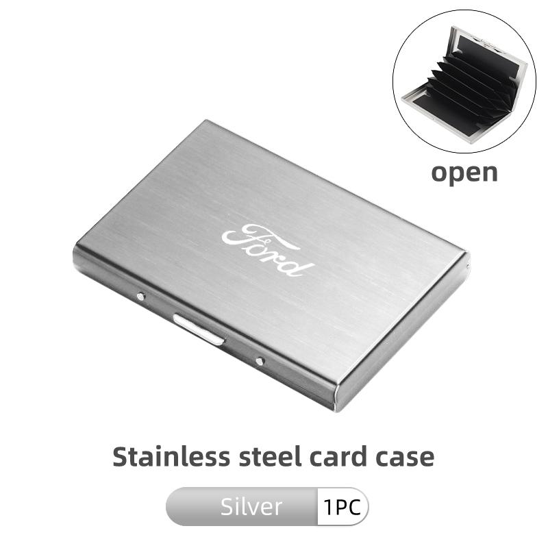 EFOS1 Aluminum Driver License Box Men Wallet Credit Card Case Purse For Ford Focus mk2 mk3 mk4 Fiesta Ranger Mondeo S-MAX Kuga