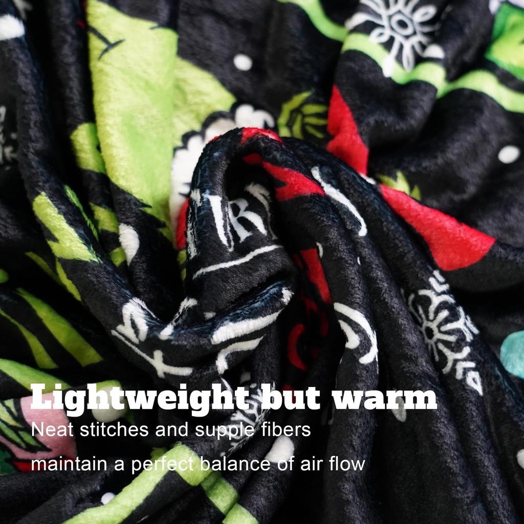 Christmas Cartoon Green Devil Blanket Christmas Atmosphere Flannel Blanket Digital Printing Blanket