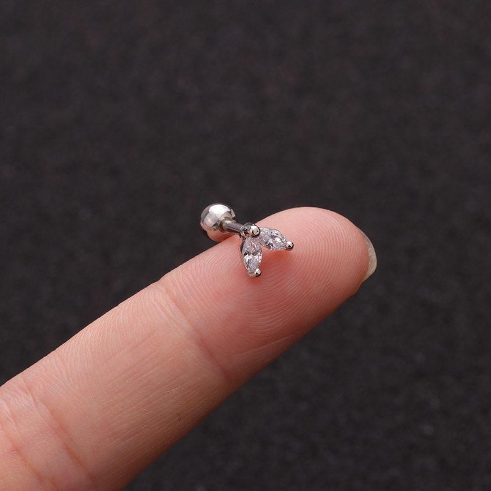 Серьги-гвоздики для пирсинга ушей Moon Heart Cartilage Helix Tragus Silver Gold Color CZ Украшения для тела