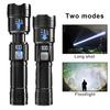 Portable Flashlight Super Bright High Lumens Rechargeable Waterproof LED Flashlight Telescopic Zoom Camping Torchlight