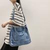 Portable Denim Bag Women's Shoulder Bag Student Crossbody Bag Tote Hand Bag
