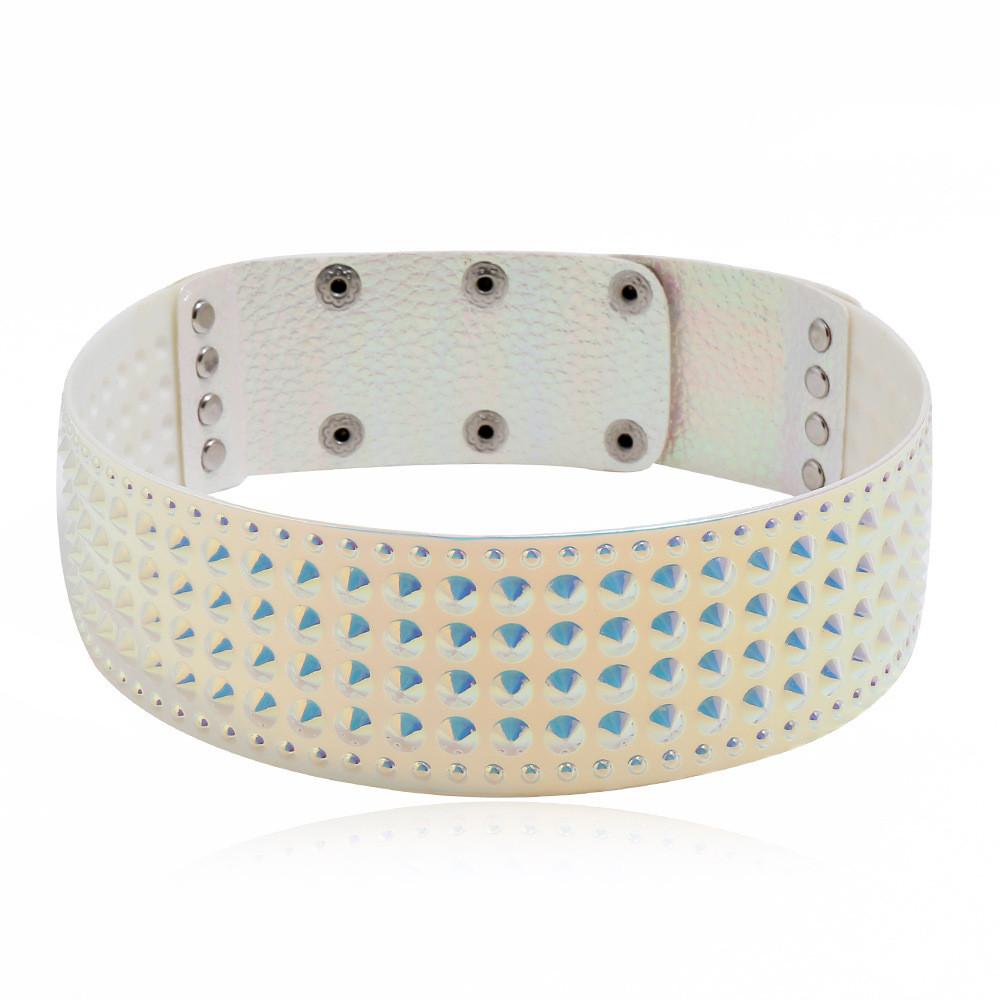 Metal Inspired Folk Choker Necklace With Geometric Design For Festival Wear