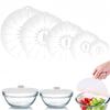 YBGGJO Silicone Lids, Set of 5, Translucent, Dustproof, Microwave/Frying Pan Lids, Airtight, Food Storage, Adhesive, Dishwasher Safe, Convenient Stora