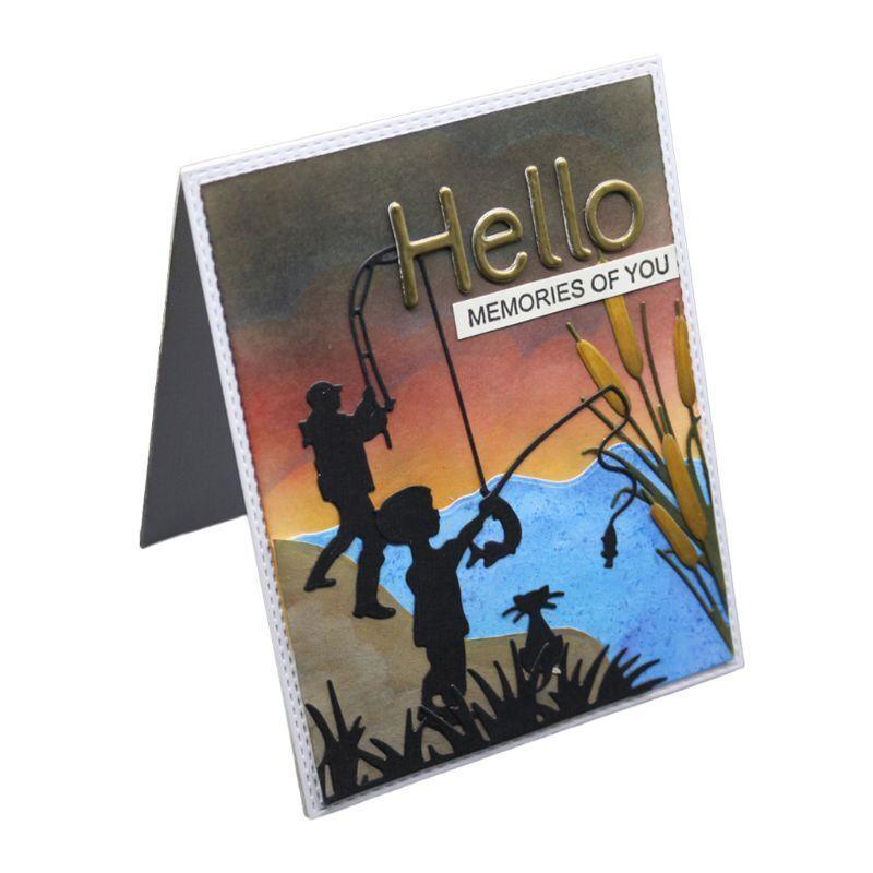 Fishing Man Cutting Dies Metal Stencil DIY Scrapbooking Album Paper Card Embossing Craft Die Cut People