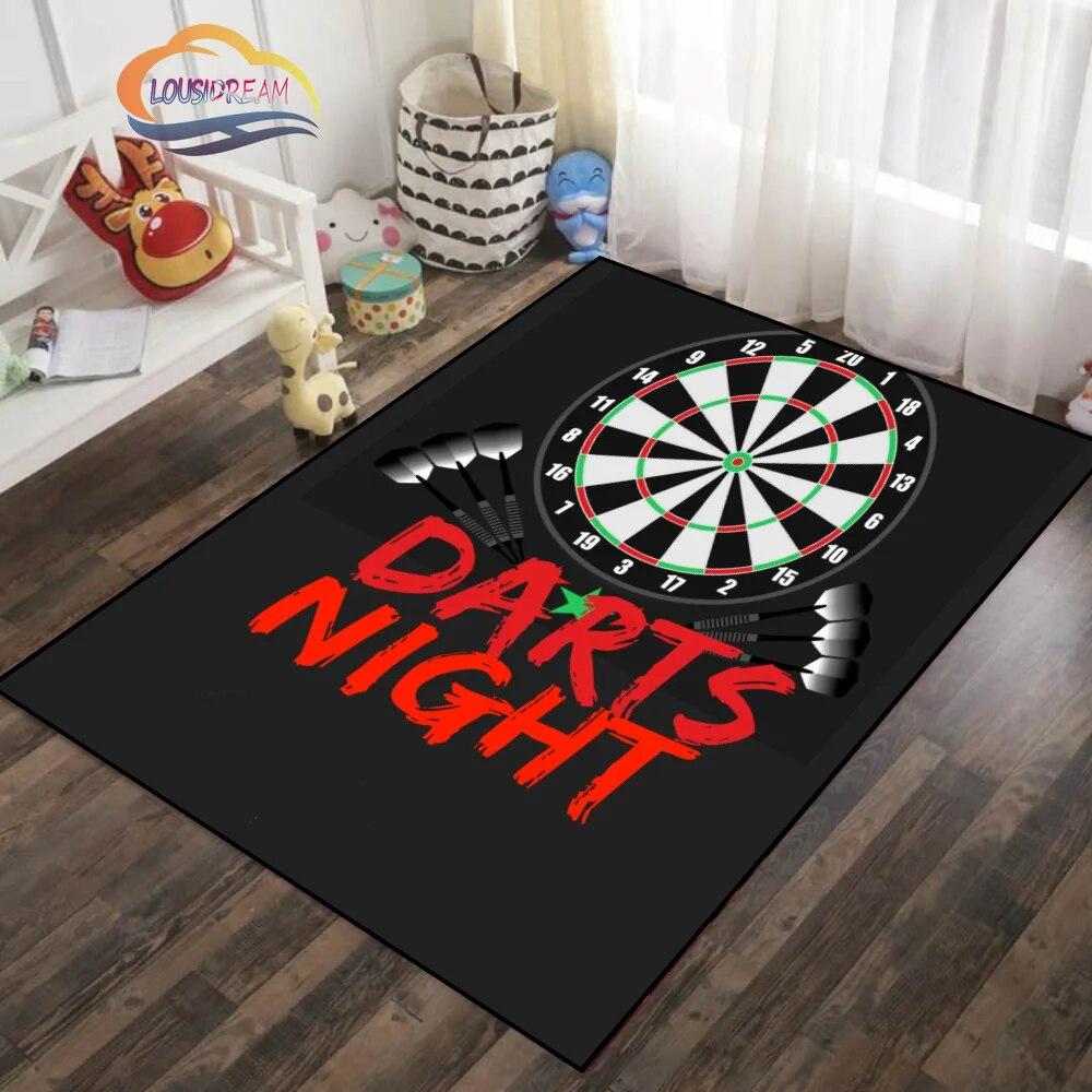 Ice and Fire Darts Pattern Carpet Fashion Soft Mat Gifts for Sports Lovers Household Floor Outdoor Play