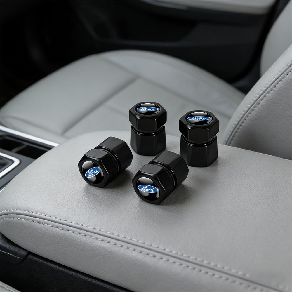 4Pcs Car Tire Valve Caps Metal Wheel Dust Cover Accessories For Ford Fiesta Focus 2 Mondeo mk4 Mustang Ranger Kuga S-MAX Transit AQ5