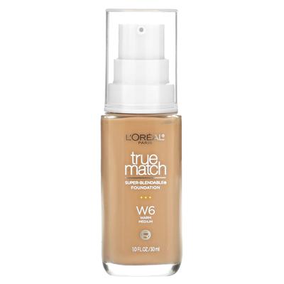 L'Oréal, True Match, тональная основа Super Blendable, W6, Warm Medium, 1 жидкая унция (30 мл)