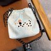 Милая вышивка Женская сумка-мешок на шнурке через плечо Мультяшная сумка-тоут для книг для студенток Колледжа Сумки для покупок Большой вместимости Женские сумки