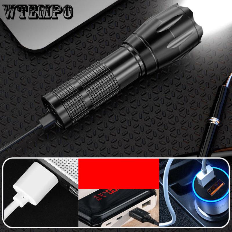 Мини-Фонарик Портативный Открытый Домашний Рабочий Свет USB Перезаряжаемый Сильный Свет Освещения Маленький Факел