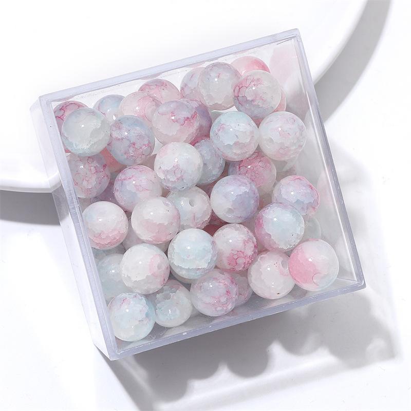 10 мм стеклянные бусины-попки Halo Inside Broken Round Бусины из глазури Ретро-бисер ручной работы Diy Ice Crack Jewelry Бусины-попки для изготовления ювелирных изделий