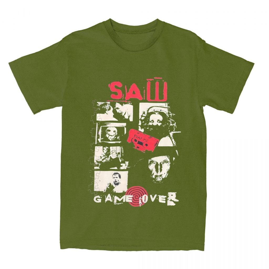 Vintage Saw Jigsaw Game Over Men Women's T Shirts Merch Humor Tees T-Shirt Cotton Plus Size Clothes