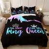 Color Crown Letter Quilt Cover Bedding Home Textile Kit Three-Piece Quilt Cover