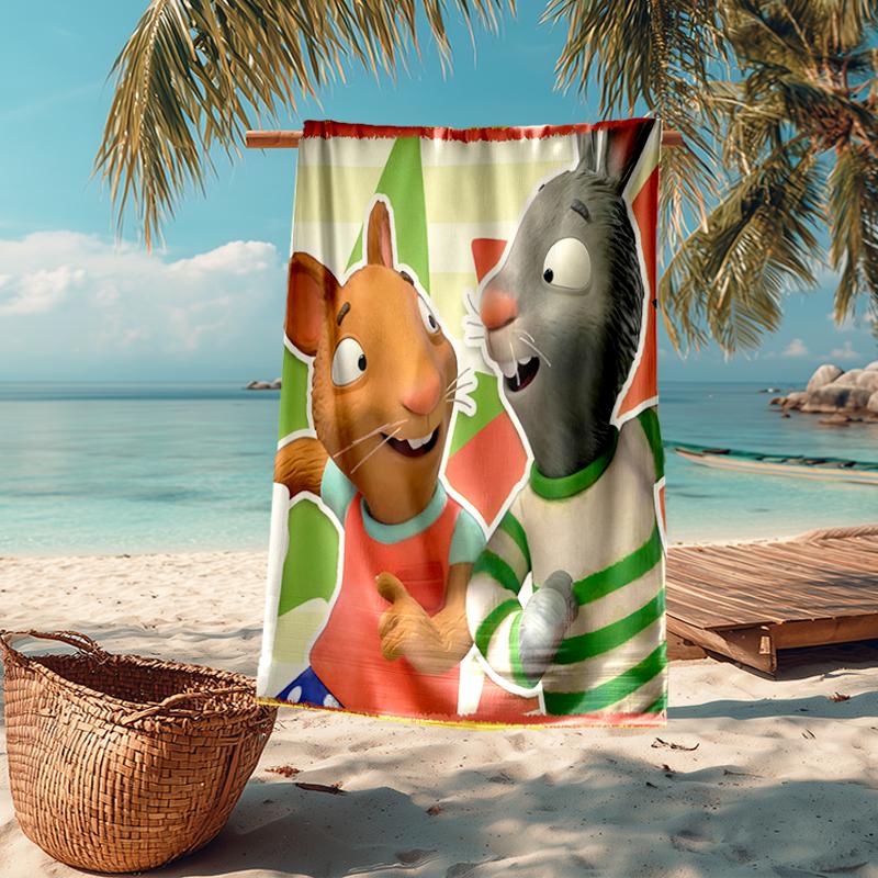Ultra-Soft Beach Towel with Pip and Posy Theme,Ideal for Pool - Camping, Diving - Perfect Travel Essential, Vibrant Beach Towel.