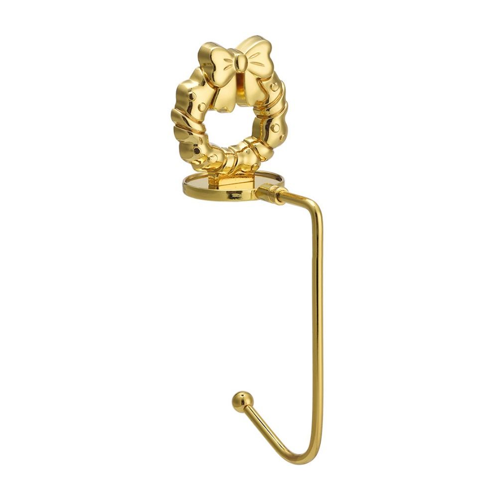 Нержавеющий рождественский каминный крючок для носка, декоративный рождественский дверной венок, подвесной крючок