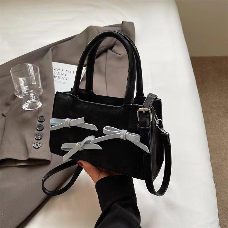 Модная женская сумка Bow Fashion, весенняя, простая, премиум-фактурная, маленькая, квадратная, сумка через плечо