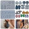 1 PC DIY Halloween Collection Pendant Earrings Resin Mould Crystal Silicone Mould Epoxy Resin Handmade Jewelry LXY