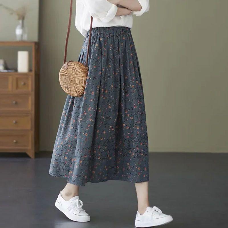 Women's Summer Casual Versatile Elastic Women's Skirts Loose Comfortable Large Size Half-length Skirt
