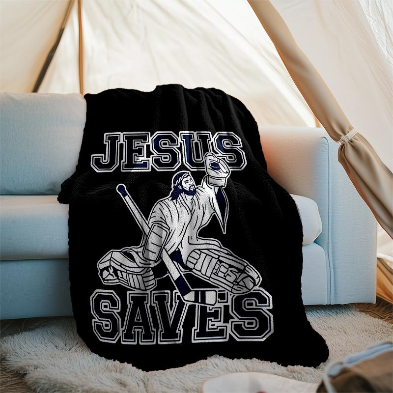 ice hockey Theme Printed Blanket - Perfect for Couch, Bed, Travel & Outdoor Use | Machine Washable, Cozy & Durable.