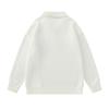 Unisex Oversized Knit Sweater With Turn-Down Collar Dog Letter Embroidery Streetwear Casual Winter Top