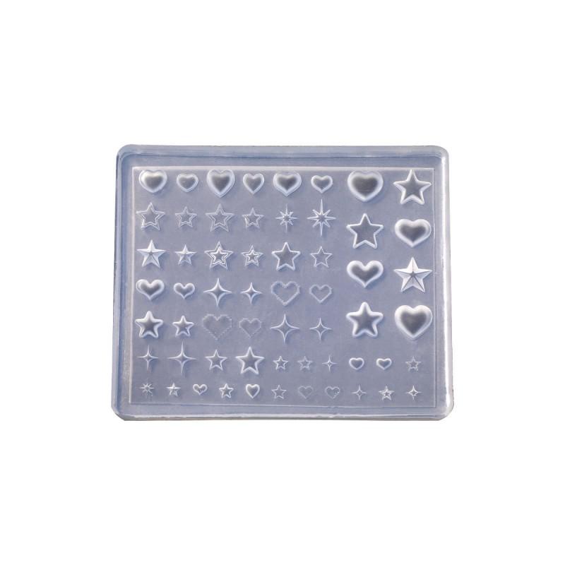3D Starburst Heart Nail Silicone Mold Art Tool Kit Press On Nails