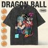 2026 Новая Мода Dragon Ball Винтажная Футболка Мужчины Женщины Лето Хлопок Стиранный Ретро Топы Принт Тяжелый Вес Семейная Совместная Футболка