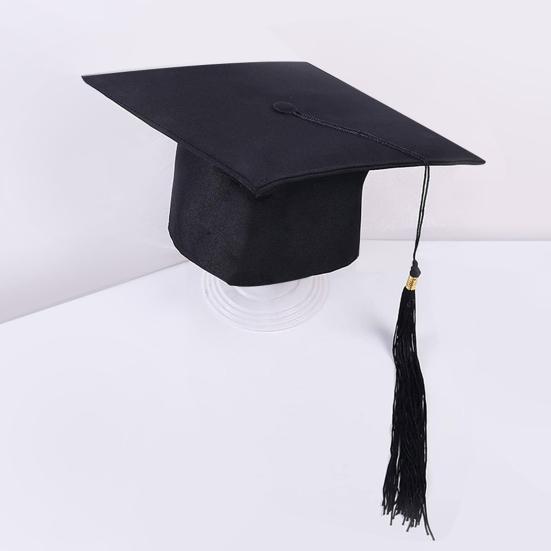 Унисекс Матовая Взрослая Шапочка Выпускника с Лентой Поздравление Набор Сатиновых Лент Выпускника для Церемонии Школьная Колледж Вечеринка Выпускников