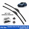 Wiper Blades for Honda Civic 9 5D Civic 10 Sedan 4D 2003-2023 Front Double Rubber Strip Wiper Blade Windshield Brushes Windscreen Window Accessories
