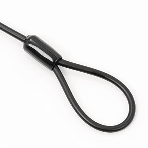 CAPTAIN STAG Bicycle Lock Wire Extension Wire Double Loop Wire Key Sold Separately Wire Only Diameter 4mm Length 2.5m Black Y-4429