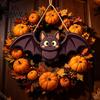 Skeleton Home Decor Vintage Wooden Halloween Welcome Door Hanger, Pumpkin Ghost Skull Witch Wall Decorative Pendant Sign, Farmhouse Hanging for Front