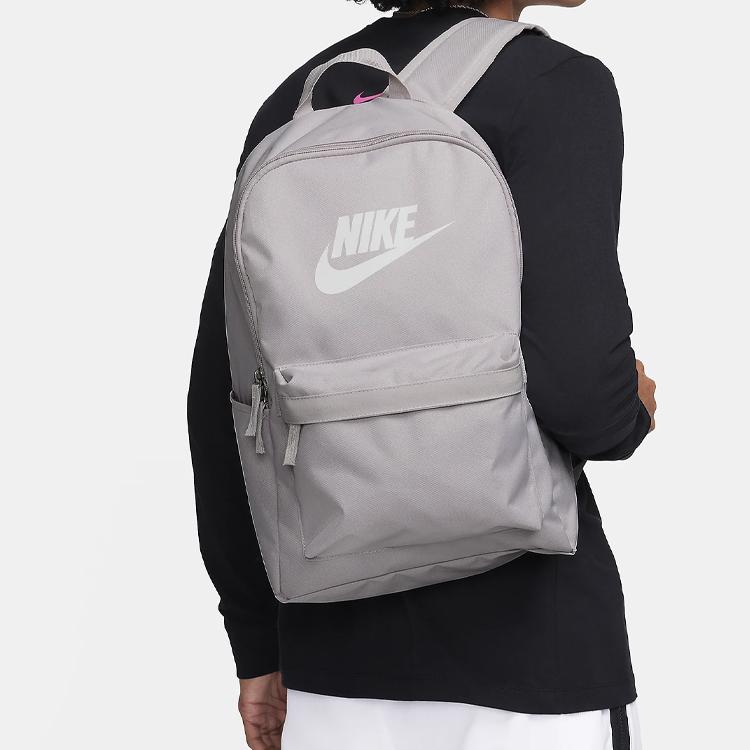Nike Heritage Logo Print Sports Polyester Backpack Unisex Backpacks Platinum-Purple Summit-White DC4244019