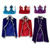 Realistic Halloween King Cape Cosplay Prince Crown Fashion Halloween Costume Cosplay Props  Adults