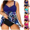 Women's Fashion Sling Printed Two-piece Boxer Swimsuit Swimsuit