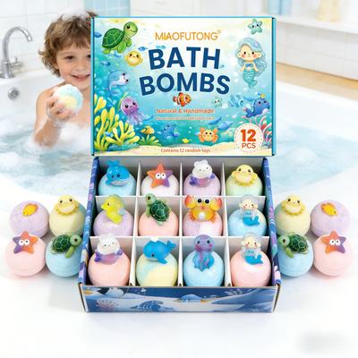 Набор бомбочек для ванны Ocean Toy 60г*12, Детские бомбочки для ванны с игрушками-сюрпризами, Растворяющиеся игрушки для ванны, Развлечение для купания детей, Подарок для детей