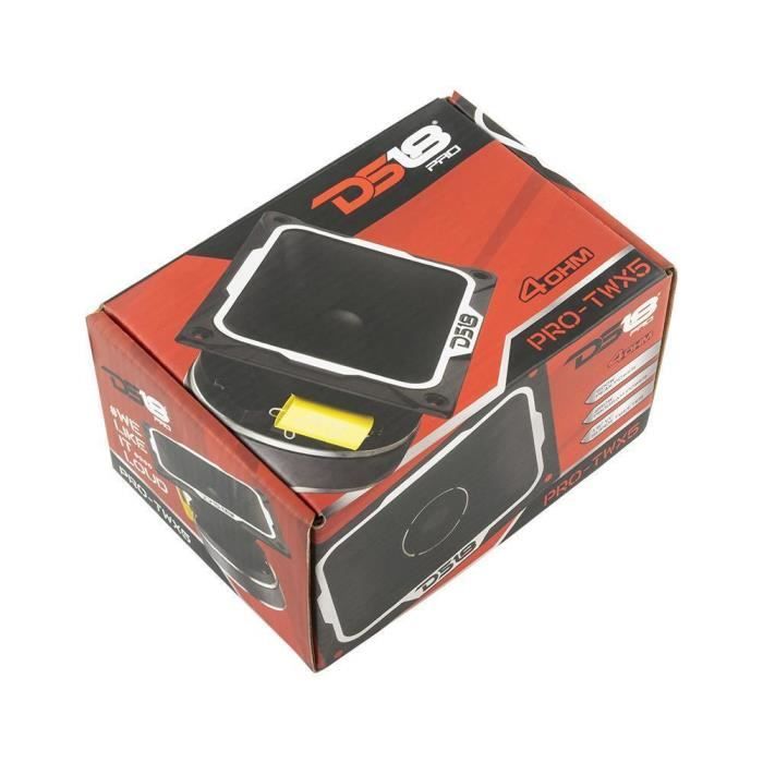 1 DS18 PRO-TWX5 PROTWX5 супертвитер 4 x 5" 10 x 13 см компрессионный драйвер 250 ватт rms 500 ватт макс 4 ома 107 дБ spl, 1 штука