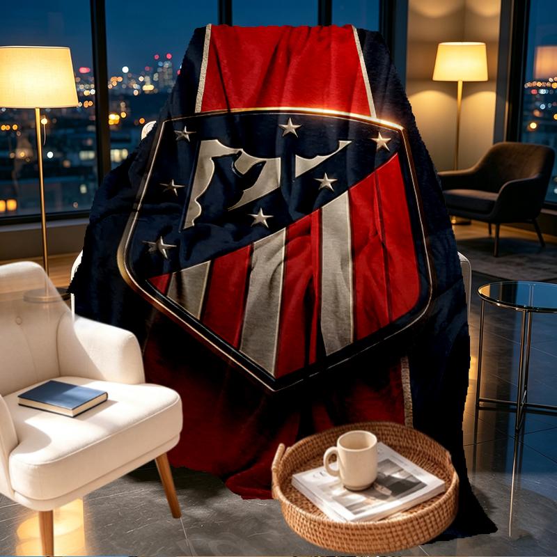 Atletico Madrid Print Blanket - Soft & Comfortable, for Bedroom, Travel, Sofa, Home Decoration - Birthday Christmas Gift for Friend