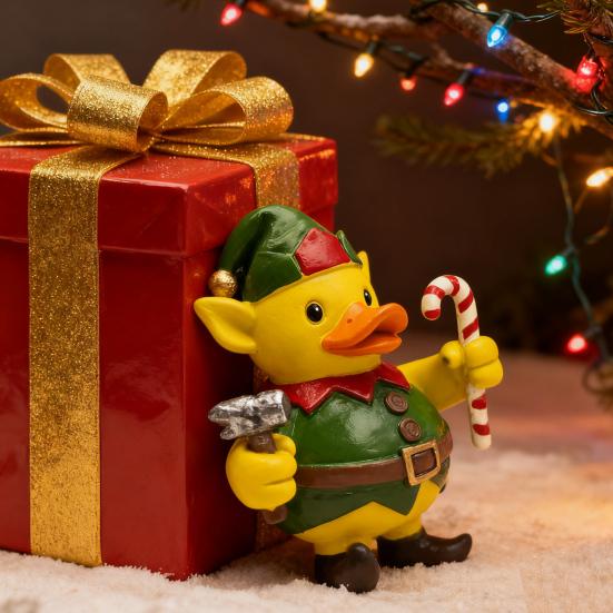 Рождественское украшение Санта Клаус Олень Снеговик Утка Форма Смола Фигурка Праздничная Тема Праздничное Украшение