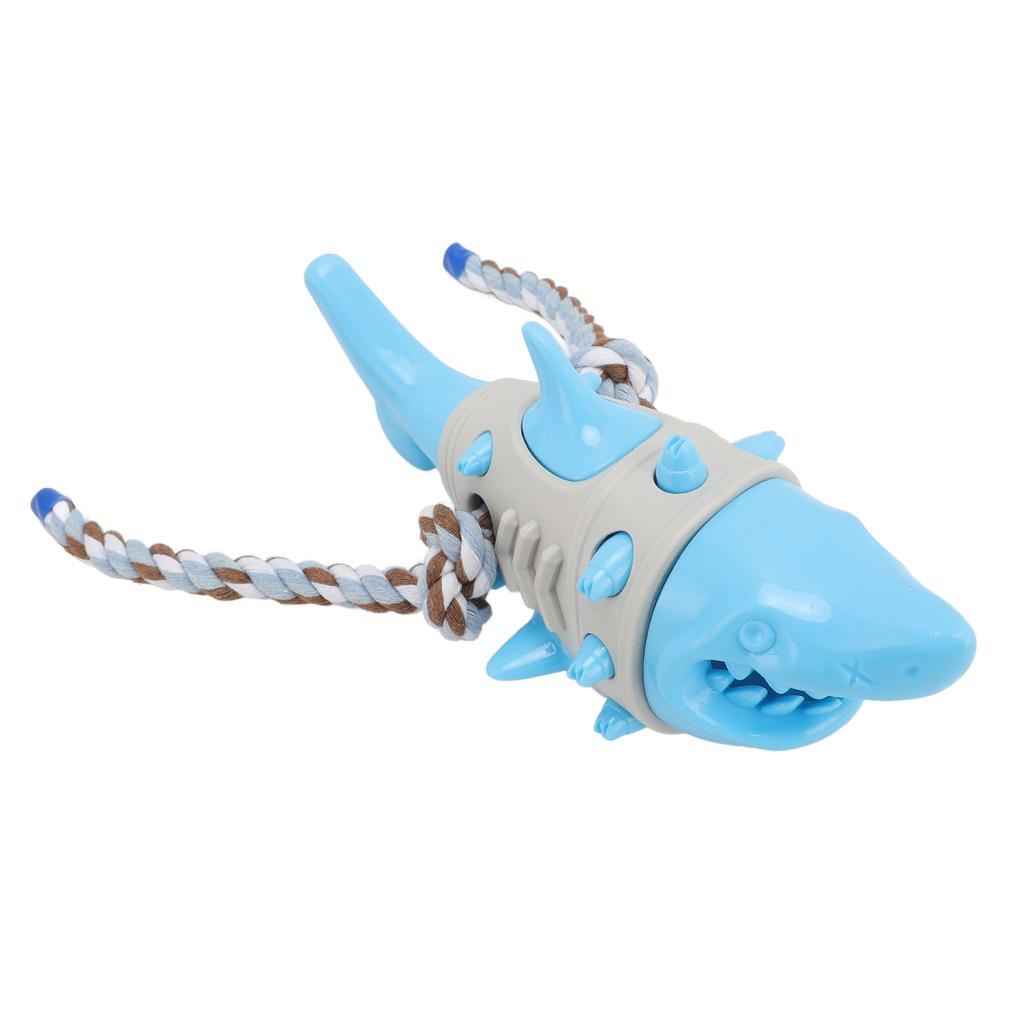 Dog Chew Food Dispensing Toy Tooth Cleaning Shark Shaped Stress Relief Chew Teething Toy for Puppy P
