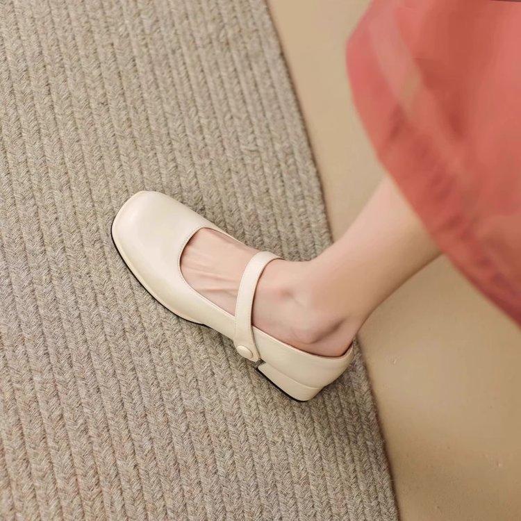 Туфли Мэри Джейн Женские одинарные туфли Туфли на высоком толстом каблуке Модные и удобные