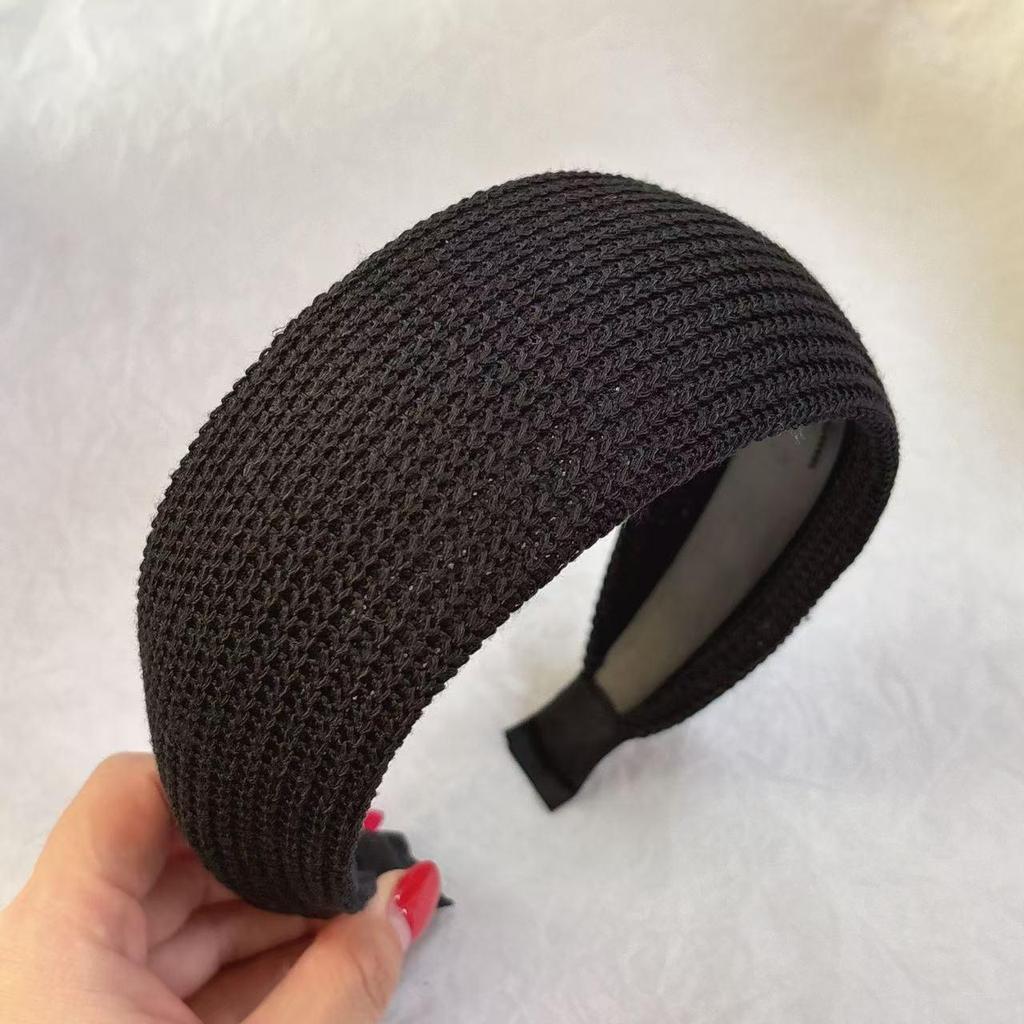 Серая вязаная повязка на голову Yi Mengling: Стильный, широкий, фитнес-аксессуар для волос для женщин