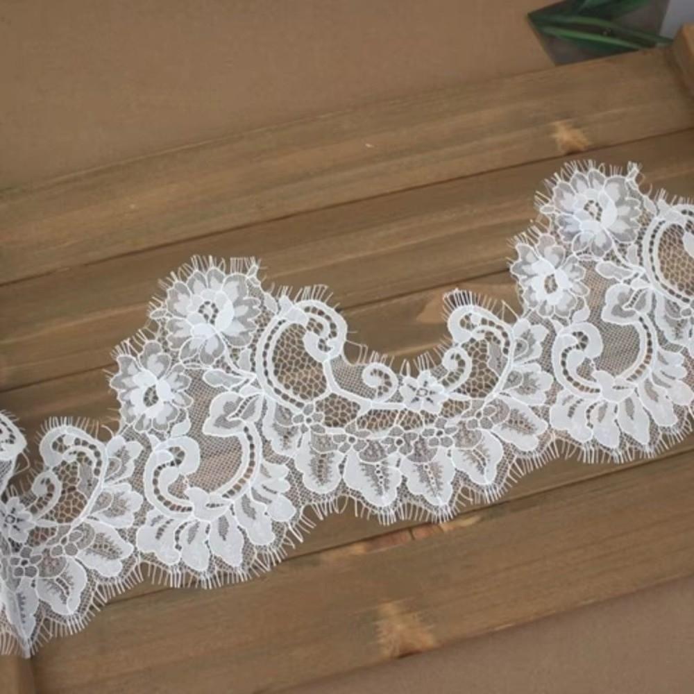 Bearded Edge Floral Embroidery Lace 3 Yard Wedding Embroidery Lace Ribbons Trim Wedding Dress