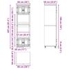 SKI Cabinet Honey Brown 66 x 58 x 207 cm Solid Pine Wood