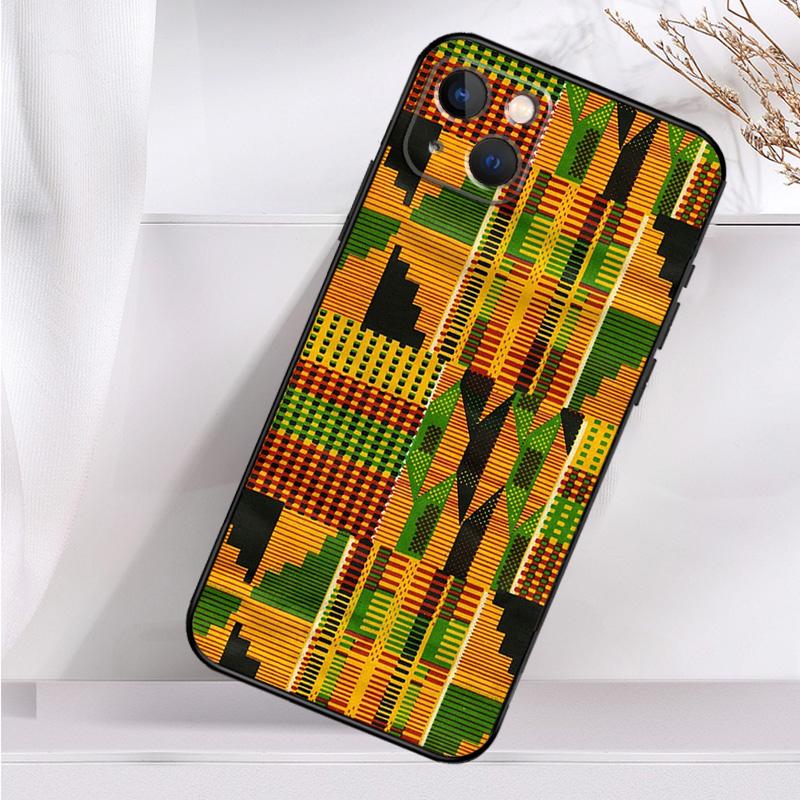 African Wax Print Design Case For iPhone 14 16 15 Pro Max 11 12 13 Mini 7 8 Plus X XR XS MAX Soft Shockproof Cover