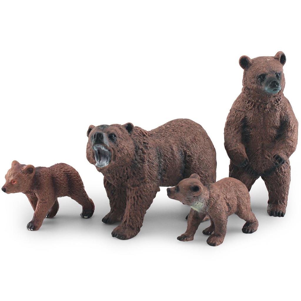 Simulated Forest Animal Brown Bear Model Toy Children'S Cognition Grizzly Bear Horse Bear Sand Table Decoration Static Desktop