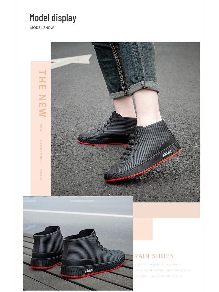 Мужские Нескользящие Водонепроницаемые Короткие Резиновые Сапоги для Кухни, Мойки Машин, Рыбалки и Многого Другого