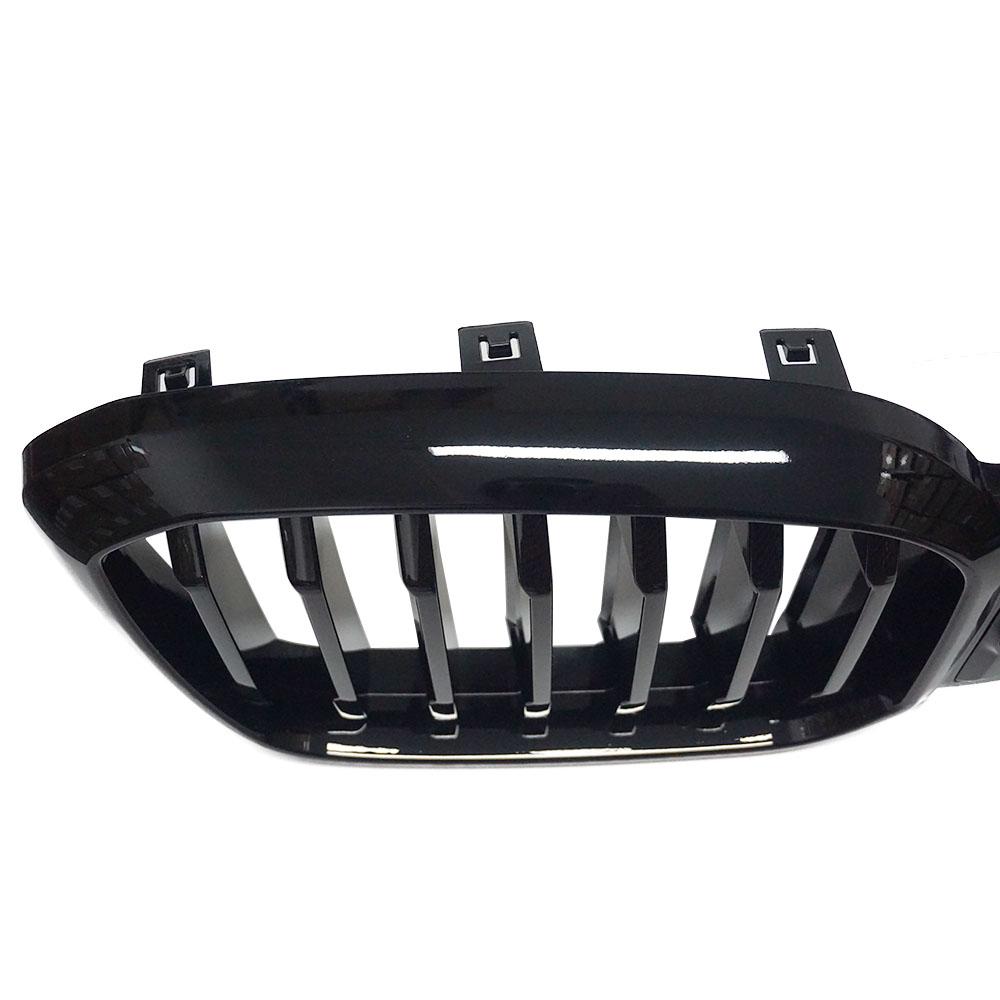 Однолинейный передний капот из АБС-пластика, глянцевая черная гоночная решетка для BMW X3 X4 G01 G02 LCI 2022 +, замена стайлинга автомобиля