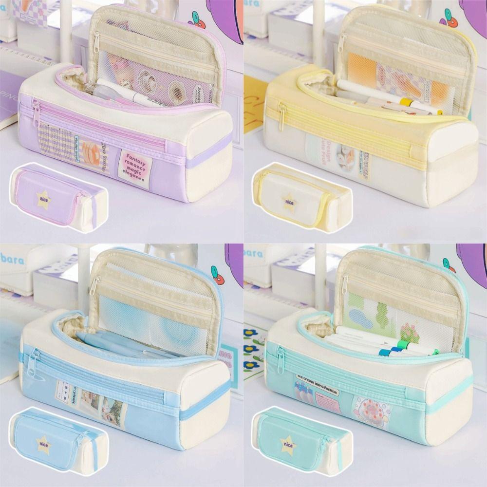 Large Capacity Korean Pencil Bag Cosmetics Storage Stationery Storage Bag Office Supplies
