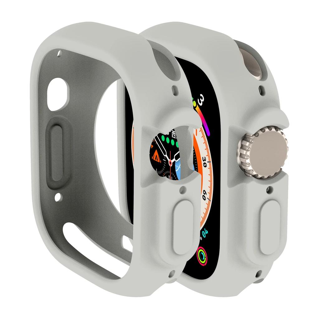 Мягкий силиконовый чехол для Apple Watch 9 8 Ultra 49 мм 45 мм Защитная крышка Для iWatch серии 7 6 5 4 SE 40 44 41 мм Бампер